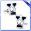 Popular eagle wings zinc alloy nickel plating red enamel custom logo cufflinks