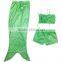 3 Piece Girls Kids Swimmable Mermaid Tail Swimwear Bikini Bathing Suit Beachwear