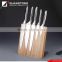 6 pcs forged pom handle kitchen knife set with bamboo magnet block