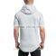 Hoody With Side Zipper MEN TALL short sleeve distressed hoodie fashion tshirt rounded round bottom mens