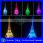 Acrylic Effile Tower Sculpture 3D LED Night Light Creative Stereoscopic 7 Colors Flashing LED Christmas Night Light