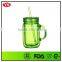 promotional bpa free 20oz plastic mason jar mug with handle and lid