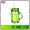 double wall plastic 16oz mason jar with handle and lid