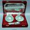 Brass Ice Cream Cups Bowl set with Tray Silver Plated in Gift Box