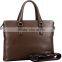 Laorentou Brown Male Geunuine Soft Cow Leather Tote Handbag Man leather Briefcase