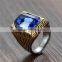 gold silver plated vintage surgical stainless steel gemstone ring