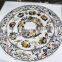 White Round Marble Stone Inlay Dinning Table Top Pietra Dura Table Top