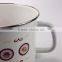 Chocolate Design Custom Enamel Camping Mug With Plastic Lid