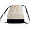 wholesale Promotional blank Canvas Two Tone Drawstring Sport Bag Backpack