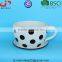 With Black Polka Dots Ceramic Cup With Saucer for Flowers