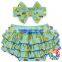 Lovely Navy Color Ruffle Baby Bloomers Sets With Match Headband Newborn Baby Ruffle Diaper Cover Wholesale Baby Ruffle Bloomers