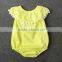 2017 Summer Fluorescent Yellow color infant girls bodysuit