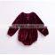 New Born Baby girl clothes Baby korean velvet long sleeve purple Baby Romper