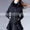 Ladies High Collar Quilting Jacket With PU Skirt