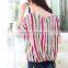 Womens Striped Batwing Casual Tops Plus Size Chiffon Blouse Shirt desigen for women