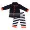 Children Pyjamas 100% Cotton Toddler Girls Ruffle Stripe Kids Halloween Pajamas