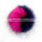 Myfur Fahion Hot Pink Raccoon Fur Pom Poms for Hat and Bag