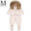 Cute Super Quality Lovely Child Down Overwear Kids Fur Hooded Coats