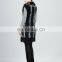 beautiful rex rabbit fur long knitted vest /dyed black&whitebeautiful rex rabbit fur long knitted vest /dyed black&white