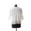 2016 New Design Round Neck Ladies Long Sleeves White Lace Blouse