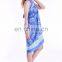 Summer Sarong New Women Bathing Suit Beach Dress Sarong Wrap Indian Latest Blue Paisley Bikini Swimwear Cover Up