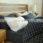100% Cotton Home Luxury Bed Sheet Bedding Set Queen Size Big Black Check Patten bed set