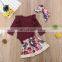 Explosion style children's romper floral tassel skirt suit