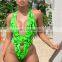 Deep V-neck Bikini Women's Swimsuit Backless Bathing Suit 2020 String Sexy Swimsuit One Piece High Cut Swimwear