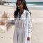 2019 Cotton Beach Cover up Dresses Swim cover up White Bathing suit Cover ups Beach Kaftan Praia Beach Sarong Tunic