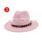 13colors Wholesale Felt Fedora Hats Unisex Women Panama Hats with Leopard Band for Man