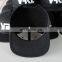 Manufacture wholesale acrylic flat bill black snapbacks hats bulk