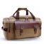 Men Holdall Travel Canvas Duffel Bag  Leather Trim Tote Shoulder