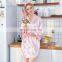 3/4 sleeve satin fabric uniforms spa salon uniform ladies