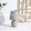 Archaistic design home decorative light grey bedside porcelain table lamp with cloth lampshade