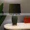 Unique relief surface design green cylinder shape hotel ceramic night lamp for living room