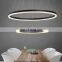 Modern Pendant Lamp Ring Shaped Droplight Black  / White Hanging Wire Chandelier Lighting