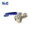 1/2" - 1 Inch Chrome Plated Ball Butterfly Handle 3 Way Water Brass Ball Valve With Y Strainer