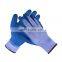 Wholesale durable 10G polyester cotton gloves with blue wrinkle latex coating