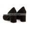 Ladies wholesale fancy black color design high block heels pumps sandals shoes women evening shoes