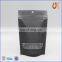 Matte Stand up Dried Food Packaging Plastic Zip Lock Bags Round Window Black Mylar Bags