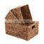 Storage Baskets,Woven Natural Water hyacinth Box with Handle
