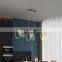 Golden Firework Shaped LED Pendant Light Dimming Bedroom Chandelier Lamp for Hotel Cafe Restaurant