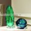 Modern Simple Glass Transparent Green Blue Luxury Crystal Flower Vase
