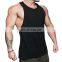 Body building wear deep cut sleeve less Tank top for men Red cotton spandex jersey gym stringer