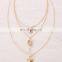 Womens Gold Multi-Layer Necklace Female Personality Retro Creative Clavicle Chain Thin Chains NecklacesN707