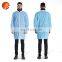 Disposable SMS Waterproof and Durable Comfortable Lab Coat with Knit Cuffs and Collar