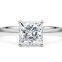 Solitaire princess cut  diamond ring 18K gold IGI certification