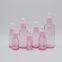 5-100ml dropper bottle empty glass bottles pink color with plastic screw collar white nipple