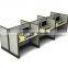 Modern Wood Cross Workstation with Desktop Bookcase Simple Office Cubicle for 4 Person (SZ-WS319)