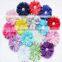 Best quality chiffon fabric ballerina hair flowers with beads-decorative handmade pearl center flower